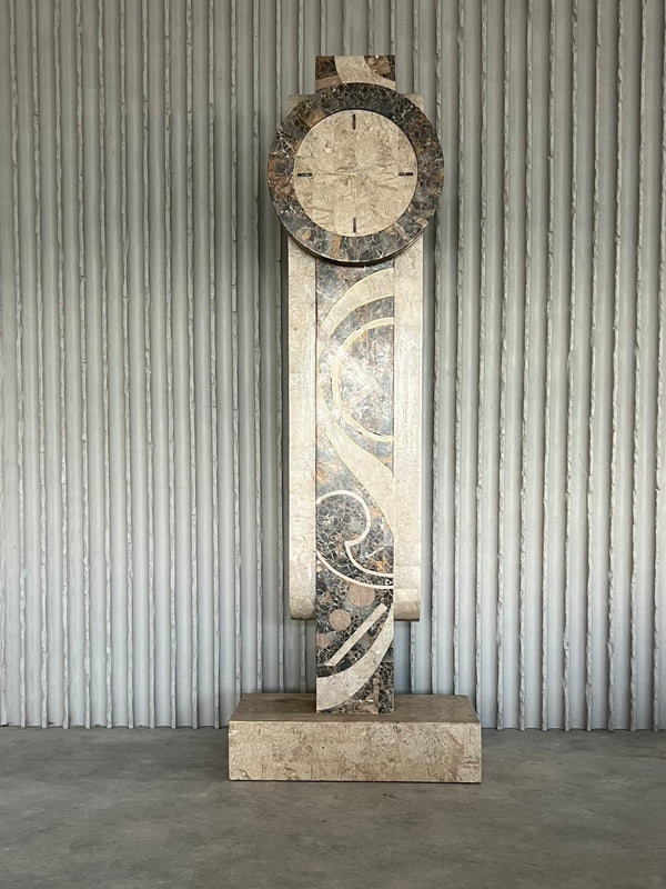 Maitland-Smith Art Deco Revival Marble Grandfather Clock