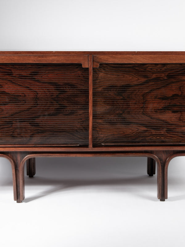 Rosewood tambour sideboard by Gianfranco Frattini for Bernini, Italy