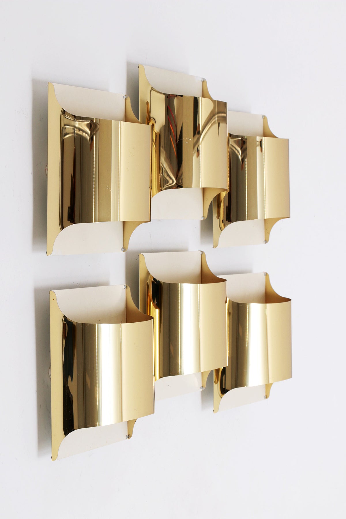 Vintage-Wandlampen in Gold von Staff Leuchten – 6er-Set