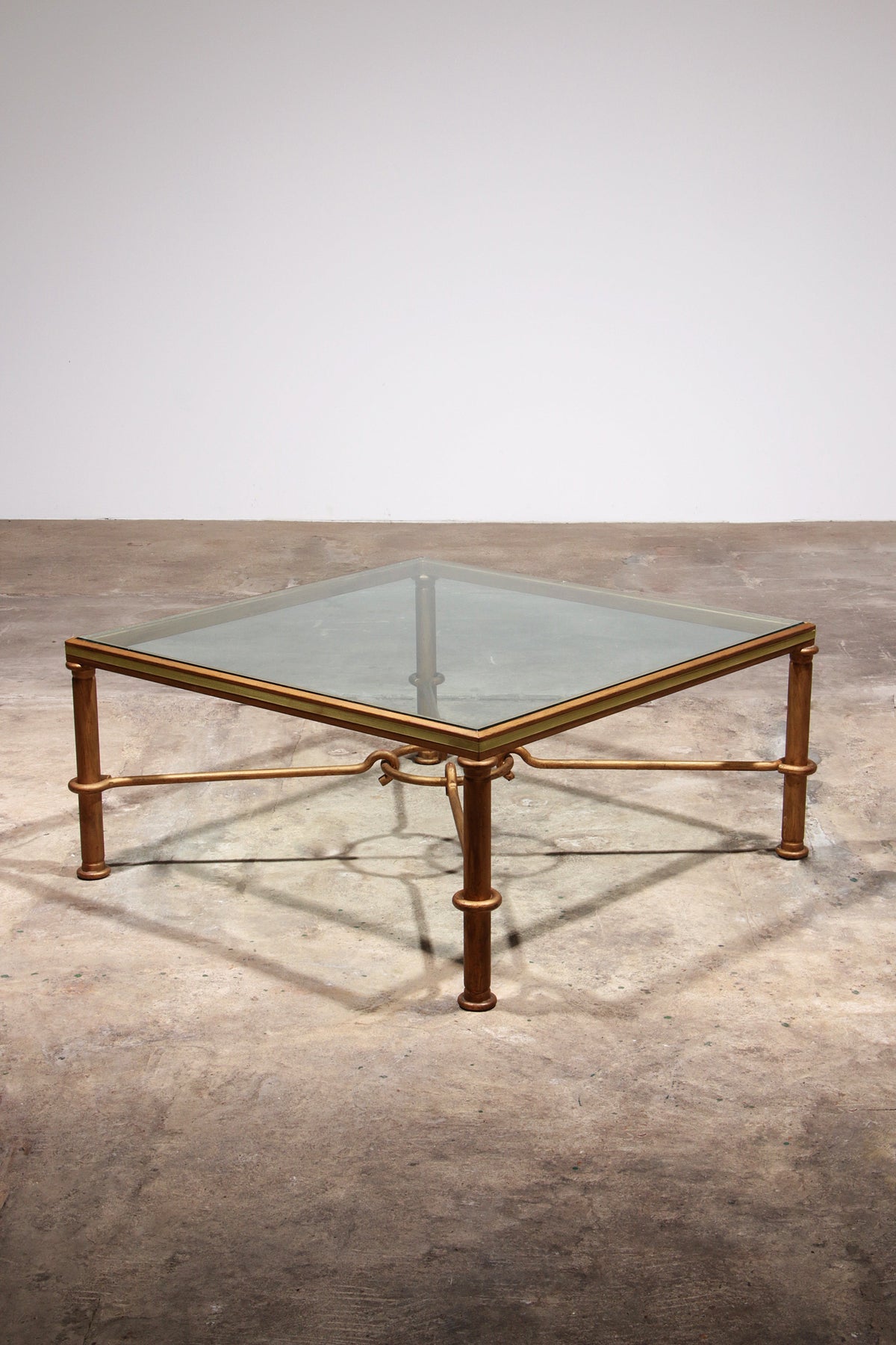 Eleganter, vergoldeter Couchtisch aus Eisen von Giovanni Banci, Italien 1970