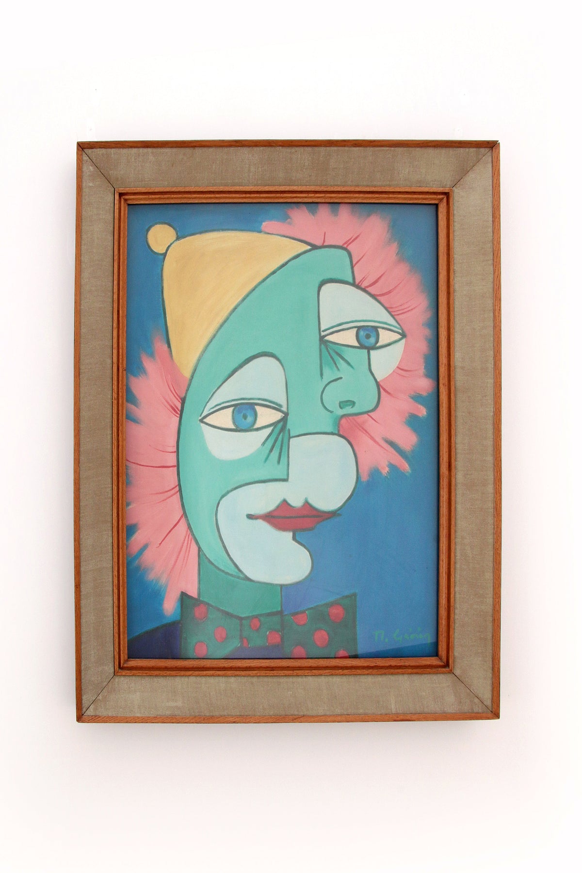 Das Gemälde „Die zwei Gesichter“ von Michel Guérin im Stil von Picasso
