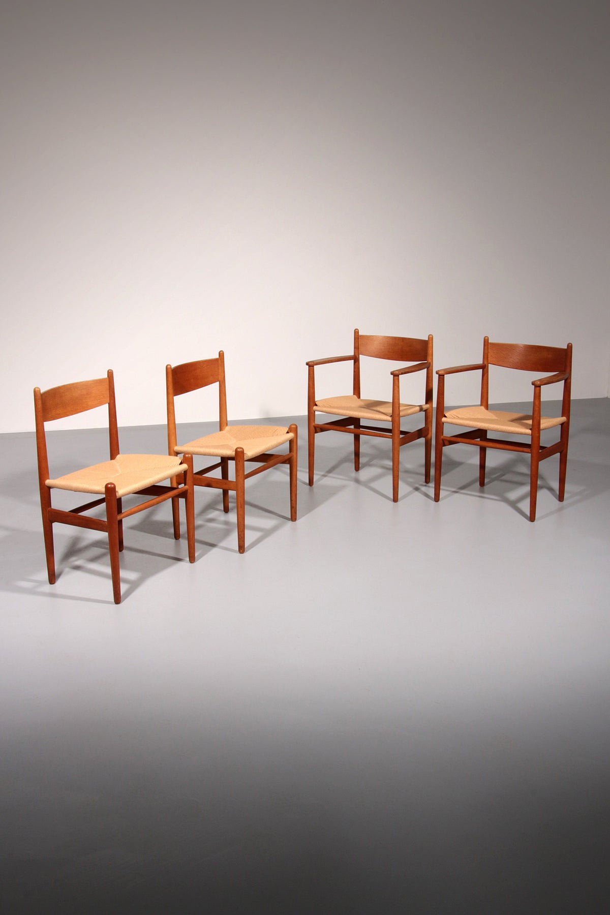 Esszimmerstühle von Hans Wegner für Carl Hansen & Søn, Dänemark 2 CH37 und 2 CH36