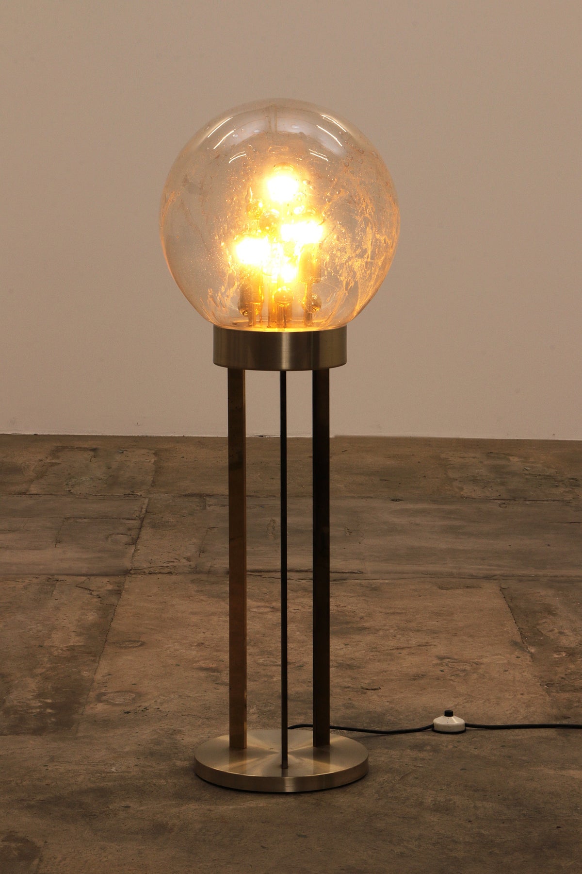 Gold "Sputnik" Floor Lamp by Doria Leuchten, Germany, 1970s