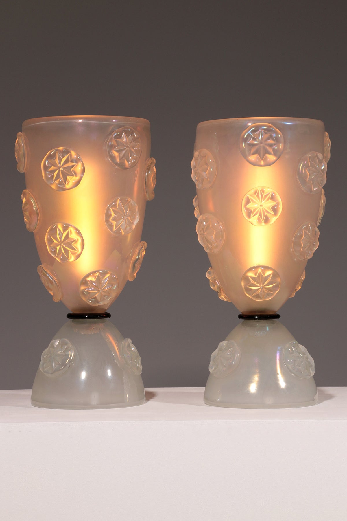 Murano-Glas-Tischlampen von Barovier & Toso, 1950er Jahre – Elegantes venezianisches Design