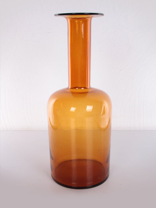 Otto Brauer Scandinavische gele glazen Kastrup Gulvases voor Holmegaard, 1960s