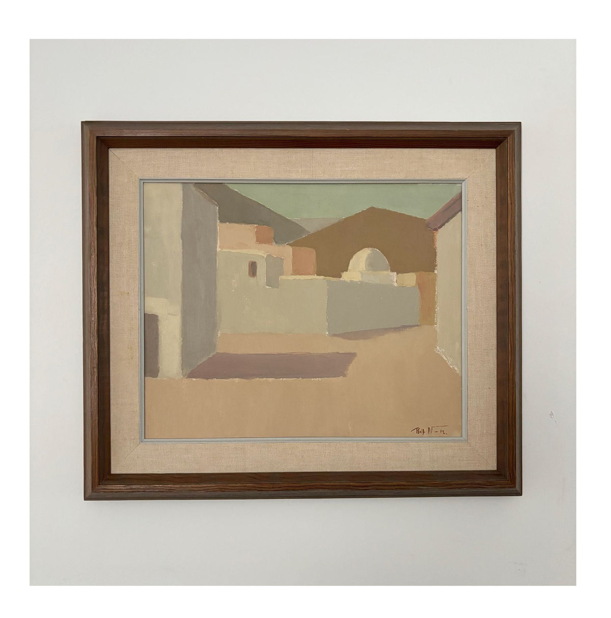 Malerei kubischer Häuser Spanien, Rolf Norrman, Schweden, 1960