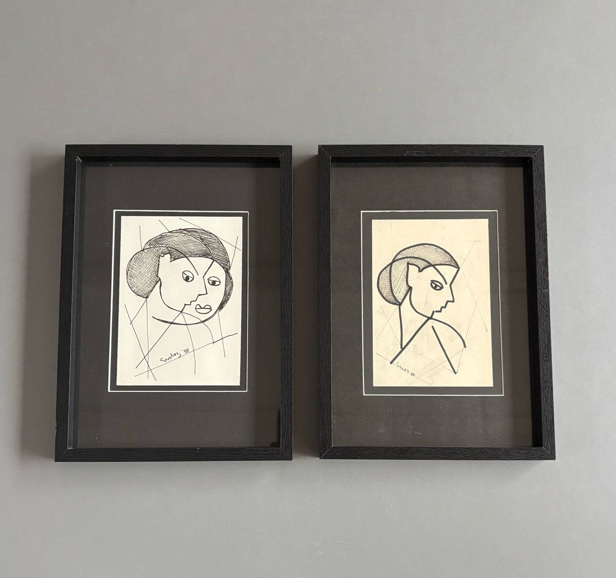 Zwei Kunstwerke von Siep van den Berg, Nachkriegskonstruktivismus, Niederlande, 1955