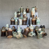 Handcrafted XXL (40-80cm) ceramic sculptural chess set by Maria Kenarova