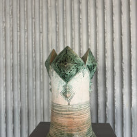 Handcrafted XXL (40-80cm) ceramic sculptural chess set by Maria Kenarova
