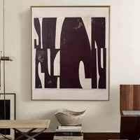 Eclectric Electric 01 — Abstract acrylic collage on canvas with list (with frame)