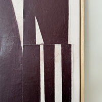 Eclectric Electric 01 — Abstract acrylic collage on canvas with list (with frame)