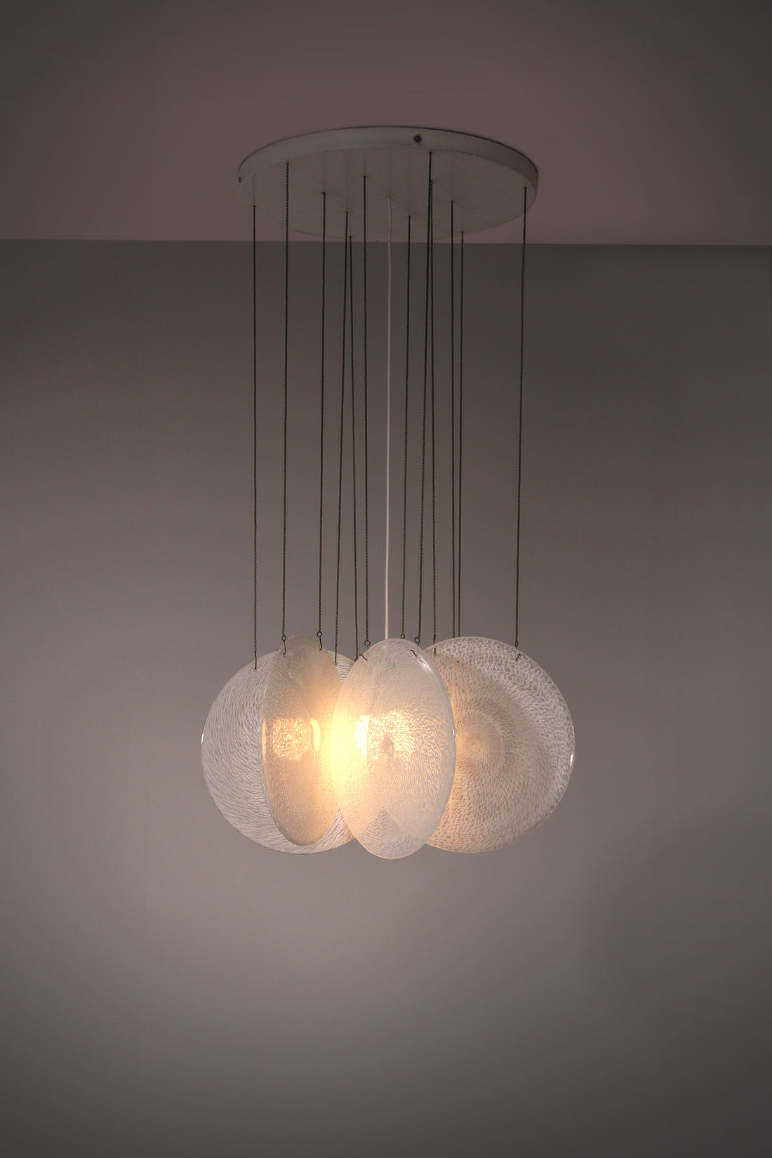 1960s Carlo Nason Glass & Steel Chandelier – Iconic Italian Mid - Century Design - Collectors - Net.Work