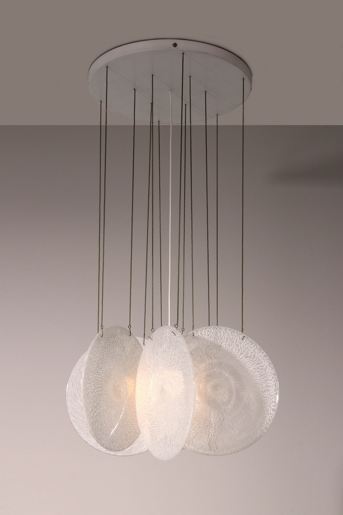 1960s Carlo Nason Glass & Steel Chandelier – Iconic Italian Mid - Century Design - Collectors - Net.Work