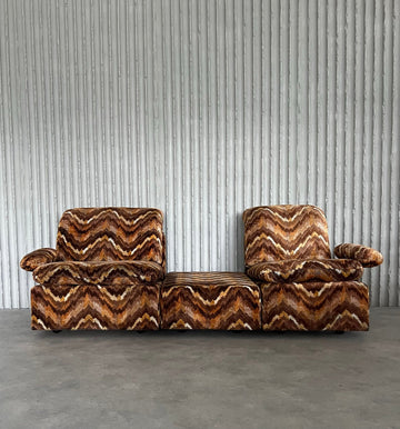 1970s Italian Modular Sofa with Ottoman – Missoni Style Upholstery - COLLECTORS RDAM