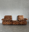 1970s Italian Modular Sofa with Ottoman – Missoni Style Upholstery - COLLECTORS RDAM