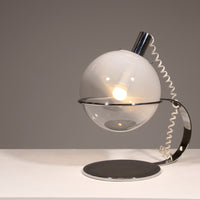 Italienische Tischleuchte aus Chrom und Glas, 1960