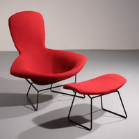 Harry Bertoia Bird Sessel mit Ottomane – ikonisches Design der 1970er