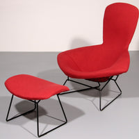 Harry Bertoia Bird Sessel mit Ottomane – ikonisches Design der 1970er