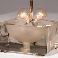 Alessandro Mendini „Cubosfera“ Tischlampe, Metall, Chromglas, 1968, Italien