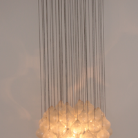 Kalmar 'Tulipan' Kronleuchter-Pendelleuchte, mundgeblasenes Glas, 1970,