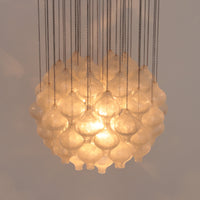 Kalmar 'Tulipan' Kronleuchter-Pendelleuchte, mundgeblasenes Glas, 1970,