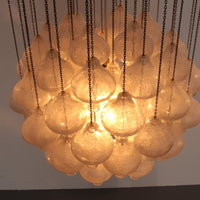 Kalmar 'Tulipan' Kronleuchter-Pendelleuchte, mundgeblasenes Glas, 1970,