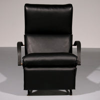 Verstellbarer Relaxsessel P40 aus italienischem schwarzem Leder von Osvaldo Borsani Tecno.