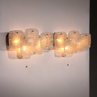 JT Kalmar Wandleuchten aus Eisglas im Midcentury-Stil, Österreich, 1960