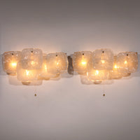 JT Kalmar Wandleuchten aus Eisglas im Midcentury-Stil, Österreich, 1960