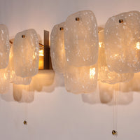 JT Kalmar Wandleuchten aus Eisglas im Midcentury-Stil, Österreich, 1960