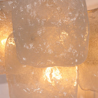 JT Kalmar Wandleuchten aus Eisglas im Midcentury-Stil, Österreich, 1960