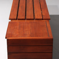 Holzbank mit Stauraum, Italien, 1960