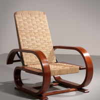 Einzigartiger italienischer Lounge-Sessel, handgewebte Handwerkskunst, 1930er Jahre