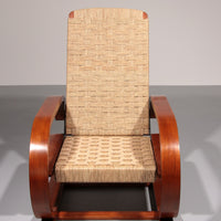 Einzigartiger italienischer Lounge-Sessel, handgewebte Handwerkskunst, 1930er Jahre