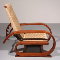 Einzigartiger italienischer Lounge-Sessel, handgewebte Handwerkskunst, 1930er Jahre