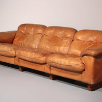 De Sede DS101 Dreisitzer in cognacfarbenem Leder