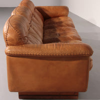 De Sede DS101 Dreisitzer in cognacfarbenem Leder