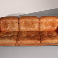 De Sede DS101 Dreisitzer in cognacfarbenem Leder