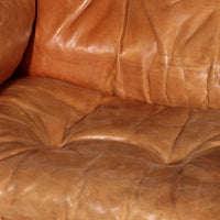 De Sede DS101 Dreisitzer in cognacfarbenem Leder