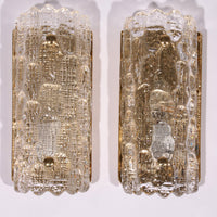 Wandleuchten von Carl Fagerlund, Orrefors (schwedisches Glas), Modell Gefion von Lyfa Denmark