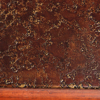 Brutalistischer Couchtisch mit Kupferplatte und Holzgestell, 1970