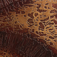 Brutalistischer Couchtisch mit Kupferplatte und Holzgestell, 1970