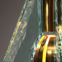 Tischlampe aus gemeißeltem Glas aus Messing von Gino Paroldo für Dinodei, 1960er