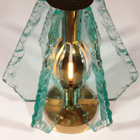 Tischlampe aus gemeißeltem Glas aus Messing von Gino Paroldo für Dinodei, 1960er