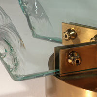 Tischlampe aus gemeißeltem Glas aus Messing von Gino Paroldo für Dinodei, 1960er