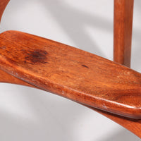 Barhocker aus Holz und schwarzem Leder von Erik Buch, 1960