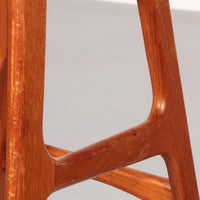 Barhocker aus Holz und schwarzem Leder von Erik Buch, 1960