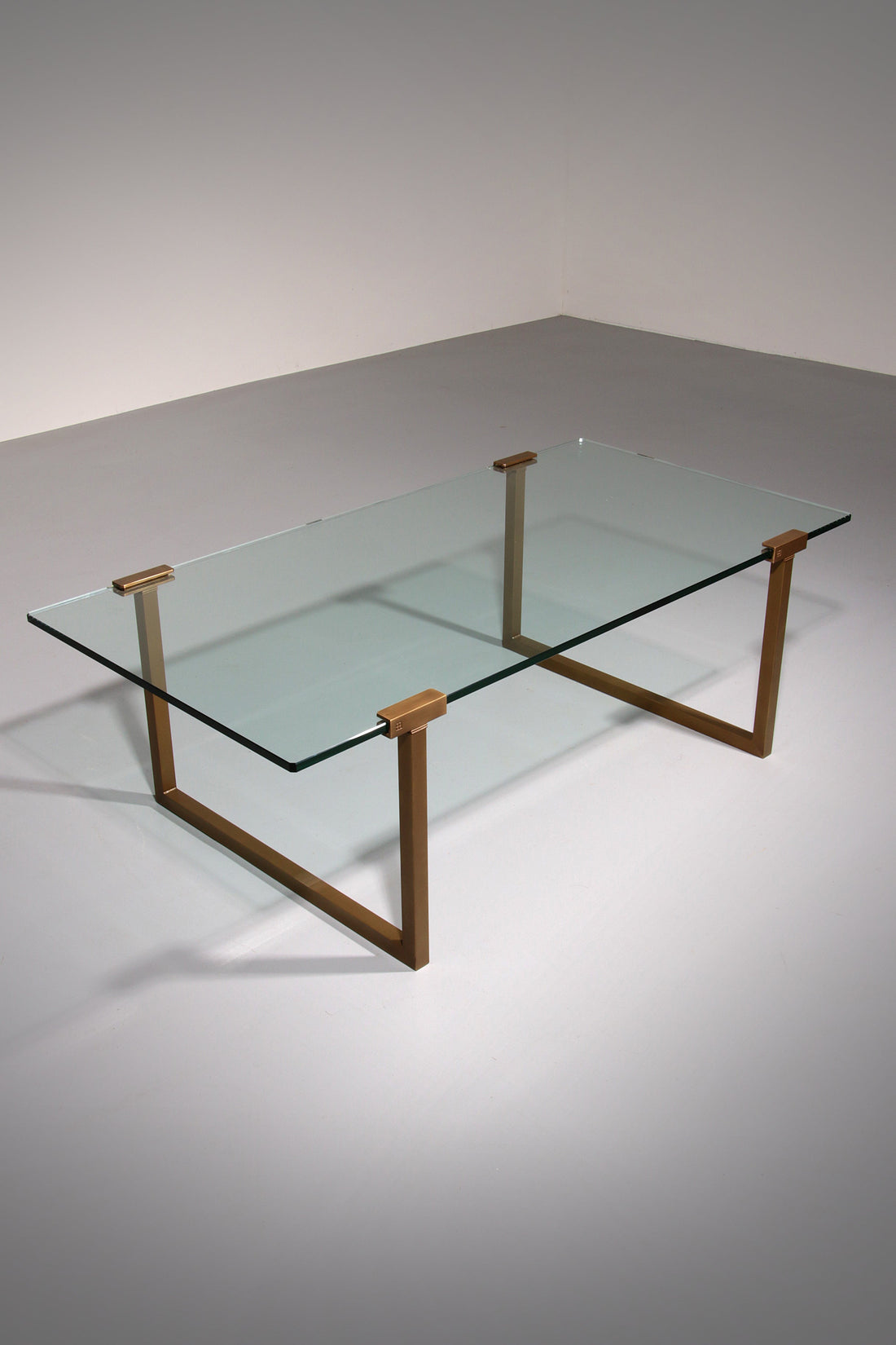 Salon Table Glass and Brass by Peter Ghyczy Model T54  1970