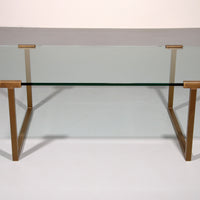 Salontisch aus Glas und Messing von Peter Ghyczy, Modell T54, 1970