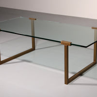 Salontisch aus Glas und Messing von Peter Ghyczy, Modell T54, 1970